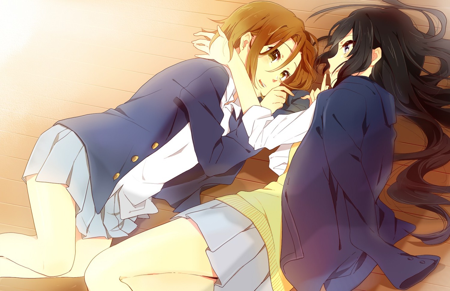 anime, Anime Girls, Lying Down, School Uniform, Schoolgirls, Akiyama Mio, K ON!, Tainaka Ritsu Wallpaper