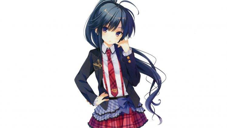 school Uniform, Minimalism, Anime Girls, Simple Background, AJ Sanders HD Wallpaper Desktop Background