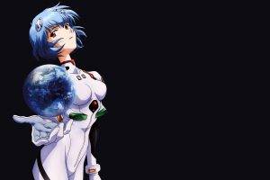 Neon Genesis Evangelion, Ayanami Rei, Blue, Simple Background, Anime