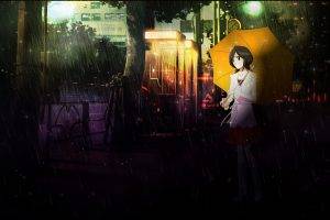 Bleach, Anime Girls, Umbrella, Kuchiki Rukia, Rain