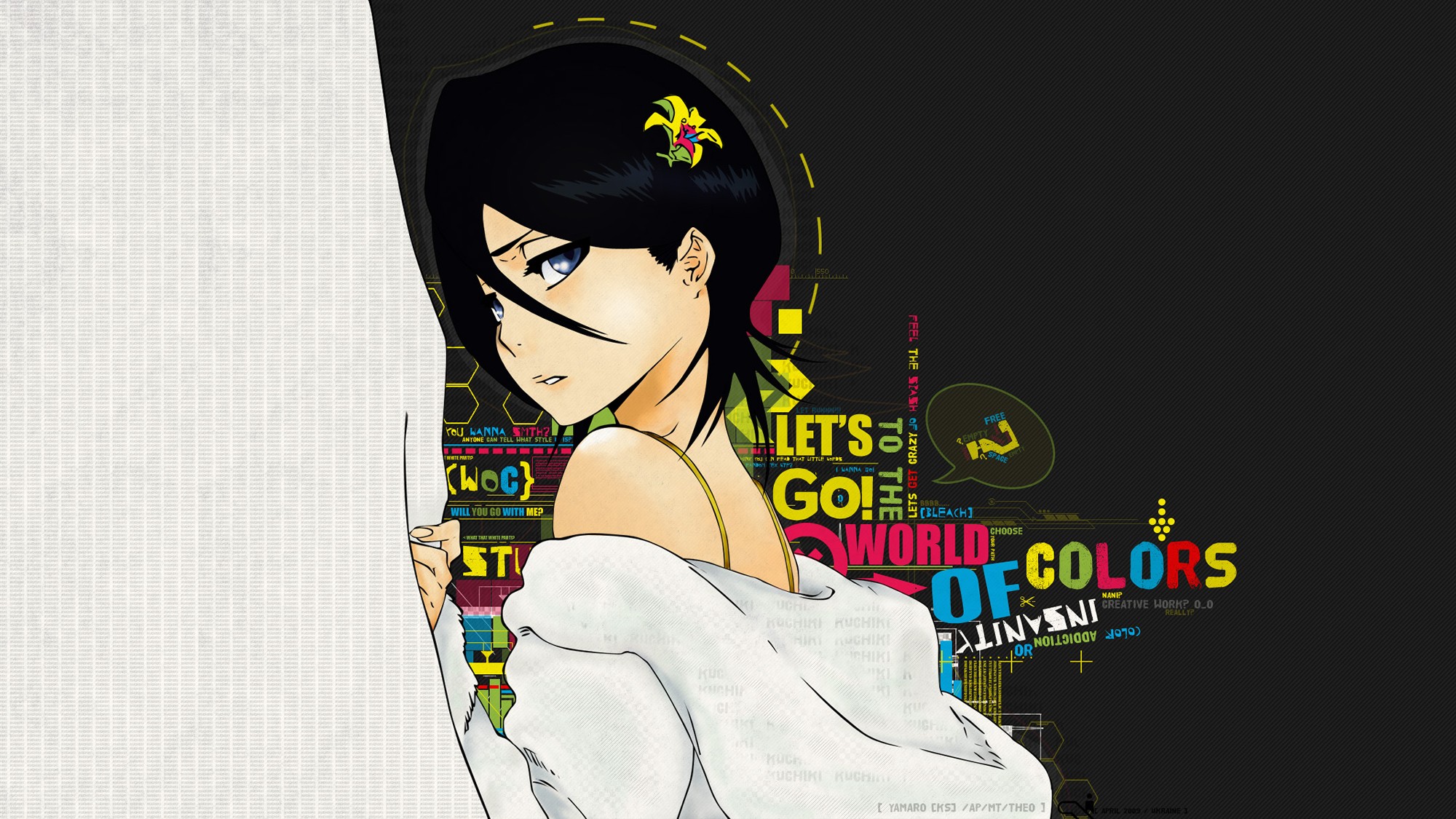 Bleach, Kuchiki Rukia, Typography Wallpaper