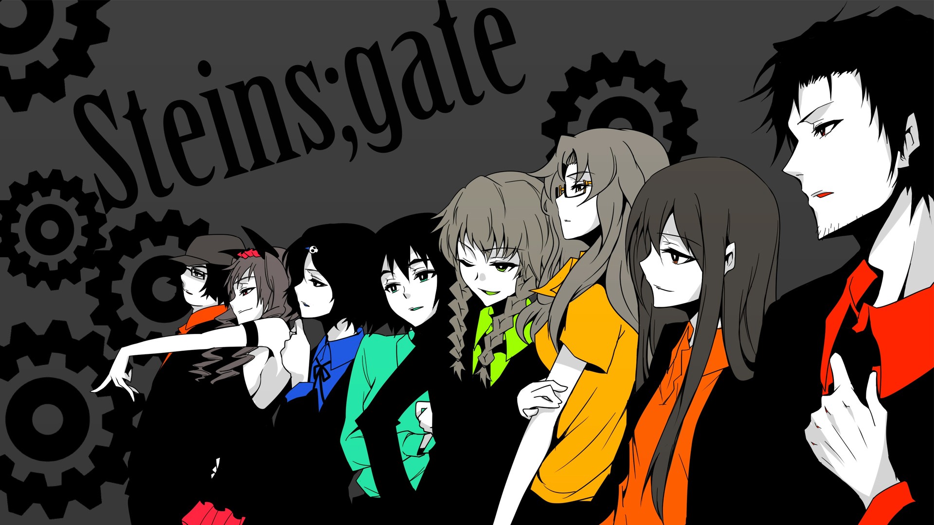 Steins;Gate, Anime, Visual Novel, Okabe Rintarou, Makise Kurisu, Faris Nyannyan, Amane Suzuha Wallpaper
