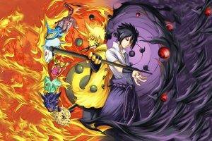 Rinnegan, Naruto Shippuuden, Uchiha Sasuke, Uzumaki Naruto, Anime Boys, Manga, Sharingan, Fire, Bijuu