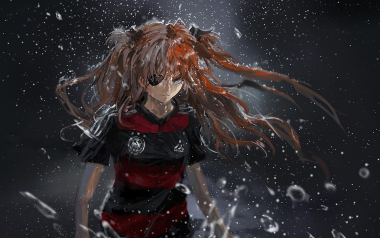 Asuka Langley Soryu, Germany, Soccer, Anime Girls HD Wallpaper Desktop Background