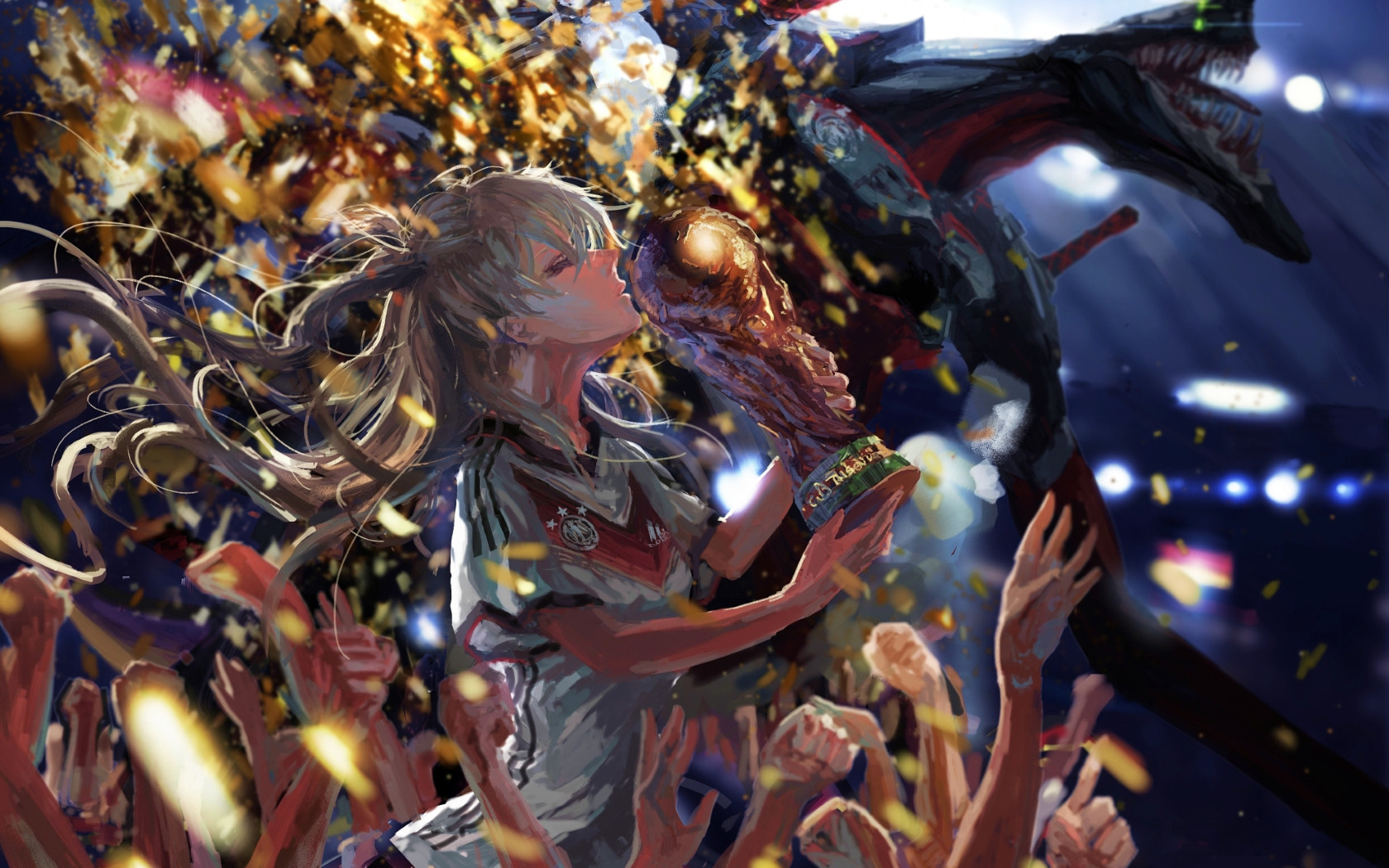Asuka Langley Soryu, Neon Genesis Evangelion, Germany, Soccer Wallpaper