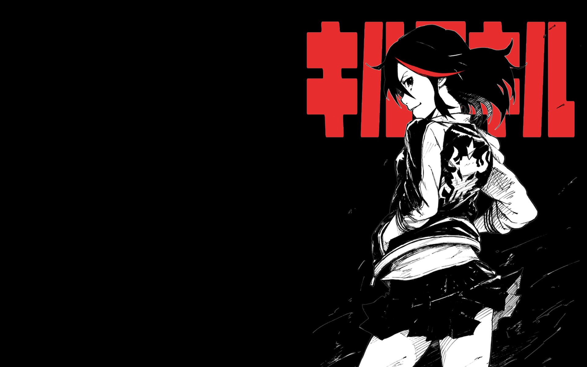 Kill La Kill, Matoi Ryuuko, Anime, Black Background, Skirt ...