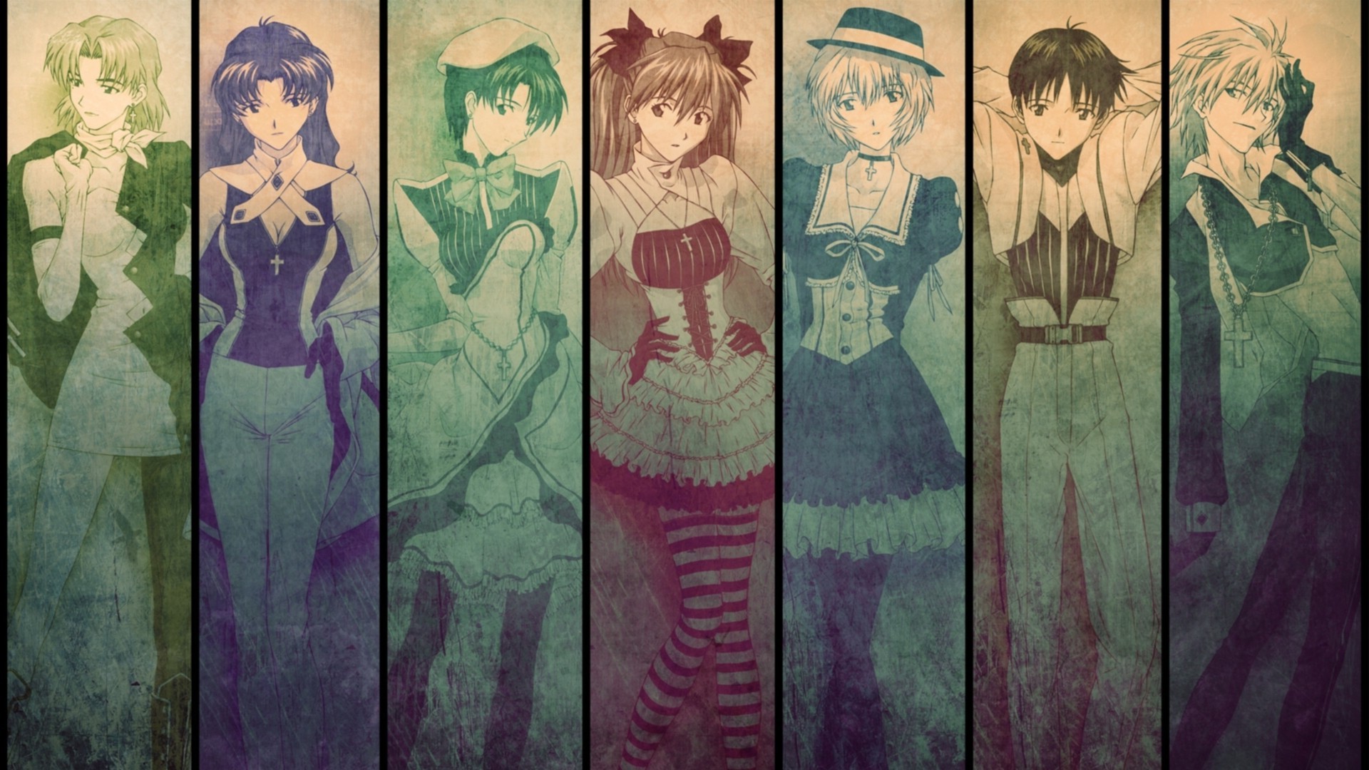 Neon Genesis Evangelion, Ikari Shinji, Ayanami Rei, Asuka Langley Soryu, Anime Wallpaper