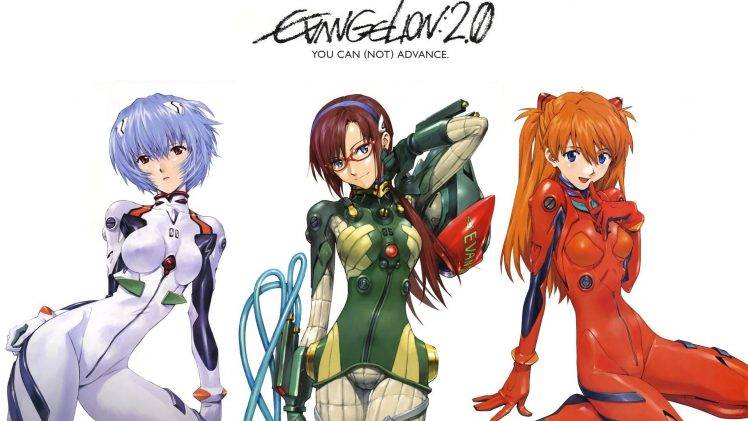 Neon Genesis Evangelion, Ayanami Rei, Asuka Langley Soryu, Anime, Makinami Mari Illustrious HD Wallpaper Desktop Background