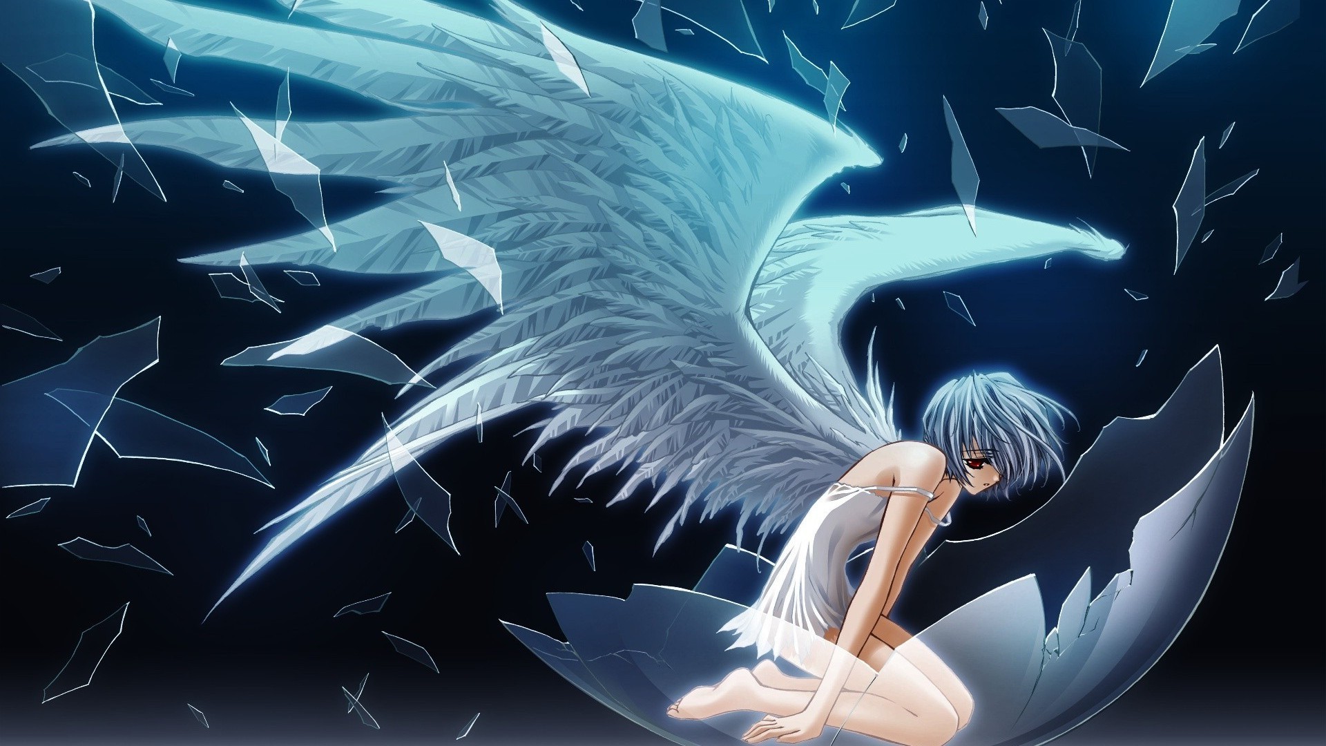 Neon Genesis Evangelion, Ayanami Rei, Anime, Wings Wallpaper