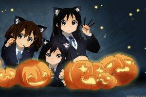 anime, K ON!, Hirasawa Ui, Akiyama Mio, Pumpkin