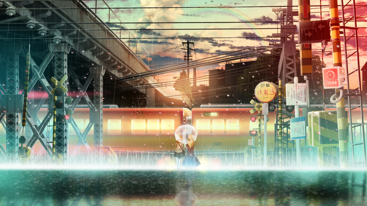 anime, Anime Girls, Train Station HD Wallpaper Desktop Background