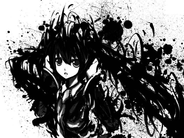 Vocaloid, Paint Splatter, Hatsune Miku HD Wallpaper Desktop Background