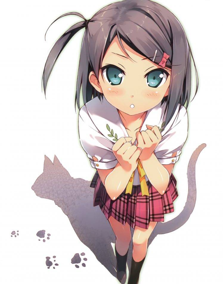Kantoku, Anime, Hentai Ouji To Warawanai Neko, Anime Girls, School Uniform, Tsutsukakushi Tsukiko HD Wallpaper Desktop Background