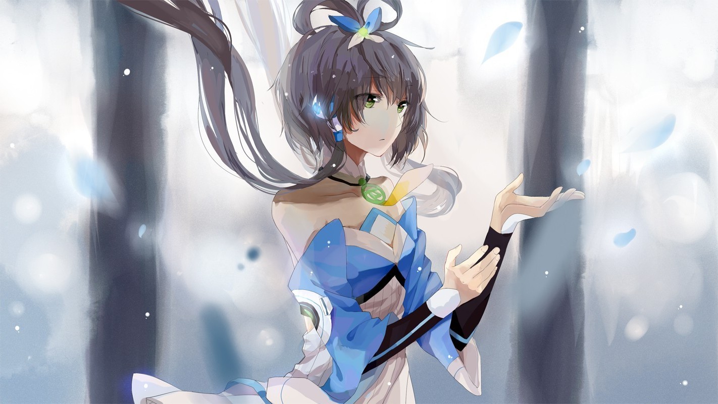 anime Girls, Green Eyes, Luo Tianyi, Vocaloid Wallpaper