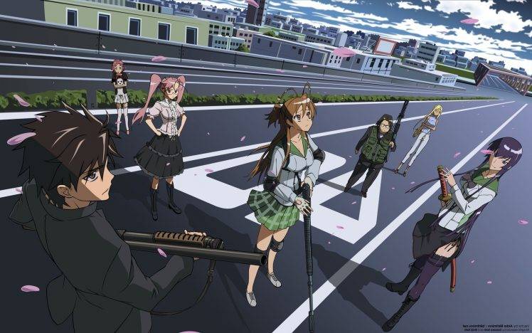 Highschool Of The Dead, Busujima Saeko, Anime, School Uniform, Komuro  Takashi Wallpapers HD / Desktop and Mobile Backgrounds
