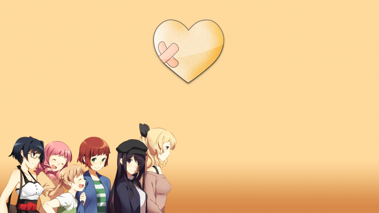 Katawa Shoujo, Ibarazaki Emi, Hanako Ikezawa, Lilly Satou, Rin Tezuka, Shizune Hakamichi, Shiina Mikado, Misha HD Wallpaper Desktop Background