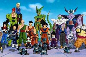 Dragon Ball, Cell (character), Trunks (character), Vegeta, Gohan, Krillin, Android 17, Android 18, Tien Shinhan, Dr. Gero, Android 19, Piccolo, Mecha Frieza, Chiaotzu