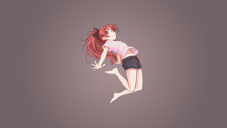 Mahou Shoujo Madoka Magica, Anime Girls, Sakura Kyouko, Simple Background HD Wallpaper Desktop Background