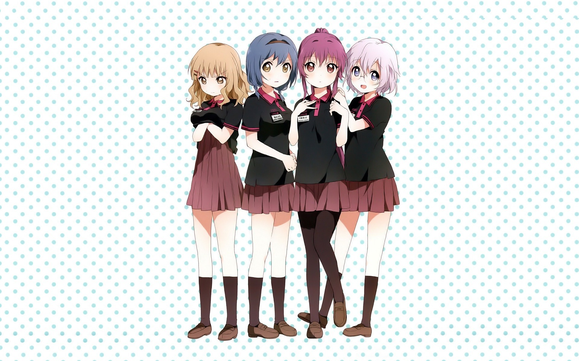 Yuru Yuri, Anime, Anime Girls, Sugiura Ayano, Furutani Himawari, Ikeda Chitose, Oomuro Sakurako Wallpaper