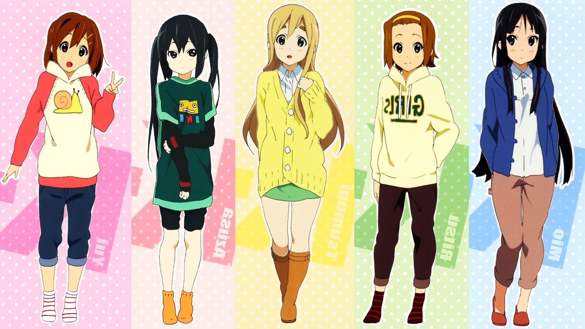 K ON!, Tainaka Ritsu, Akiyama Mio, Kotobuki Tsumugi, Hirasawa Yui, Nakano Azusa Wallpaper