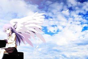 Angel Beats!, Tachibana Kanade, Anime, Wings, Anime Girls