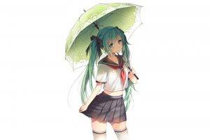 Hatsune Miku, Vocaloid, Umbrella, School Uniform