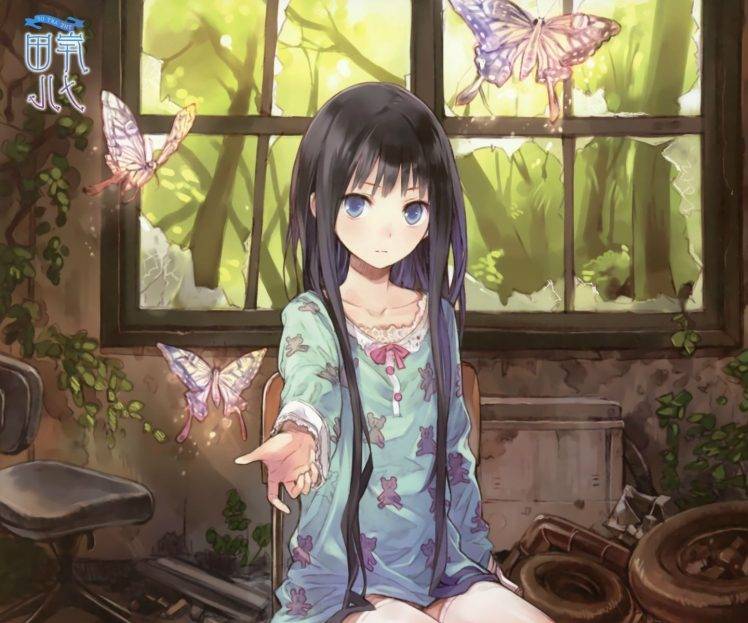 anime Girls, Butterfly HD Wallpaper Desktop Background