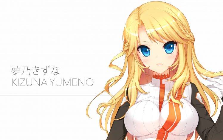 anime, Anime Girls, Kizuna Yumeno, Culture Japan, Blonde, Long Hair, Blue Eyes HD Wallpaper Desktop Background