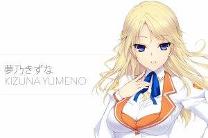 anime, Anime Girls, Kizuna Yumeno, Culture Japan, Blonde, Long Hair, School Uniform, Blue Eyes