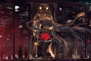 black, Red, Love, Hatsune Miku, Vocaloid