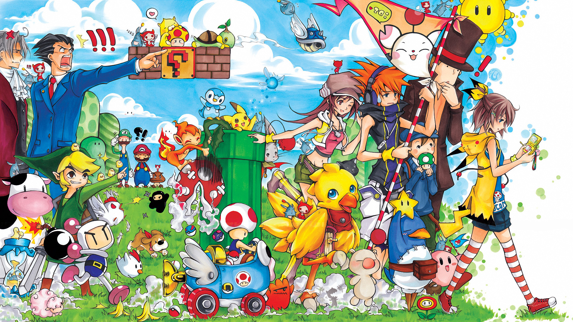 Mario Bros., The Legend Of Zelda, Video Games, Nintendo DS, The World Ends With You, Link, Bomberman, Mario Kart, Ace Attorney, Disgaea, Final Fantasy, Harvest Moon Wallpaper