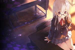 school Uniform, White Hair, Anime Girls, Original Characters