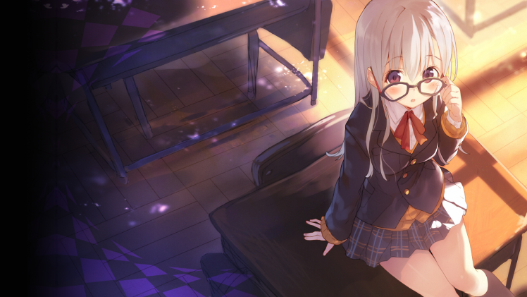 school Uniform, White Hair, Anime Girls, Original Characters HD Wallpaper Desktop Background