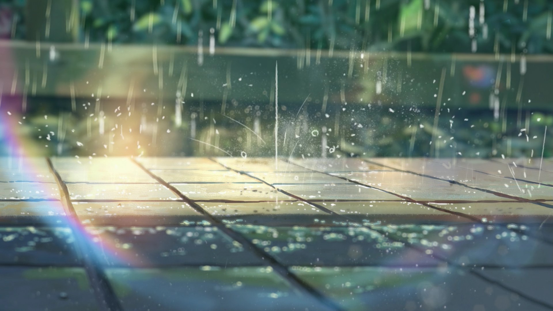 summer, Sunlight, Rainbows, Rain, Pavements, Makoto Shinkai Wallpaper