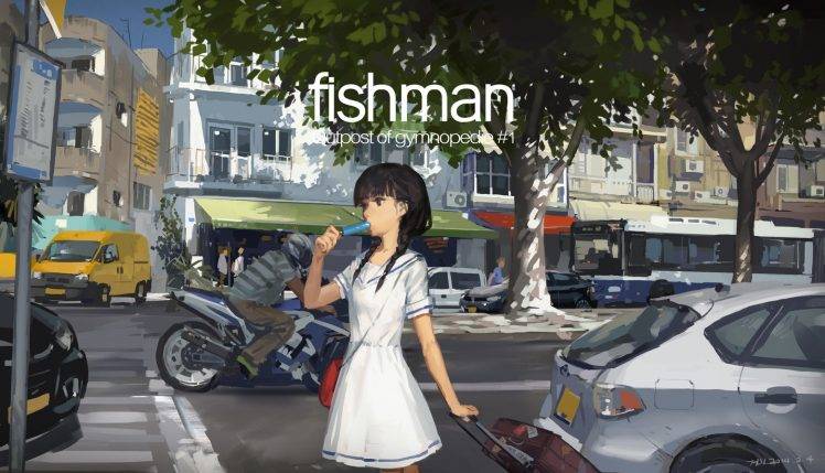 anime Girls, Street HD Wallpaper Desktop Background