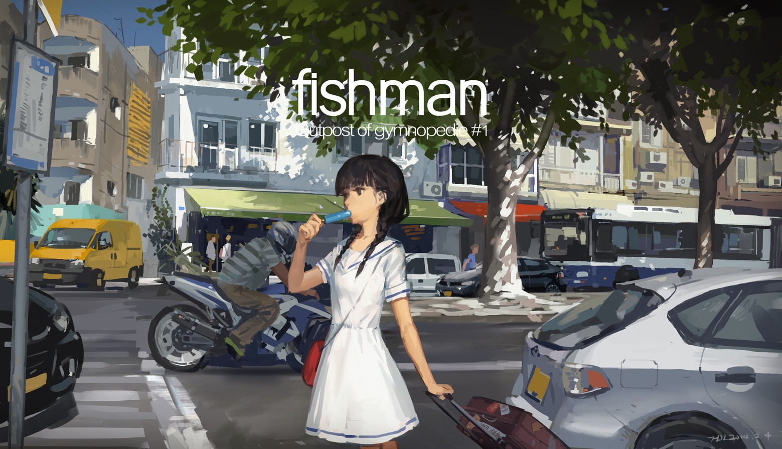 anime Girls, Street Wallpaper