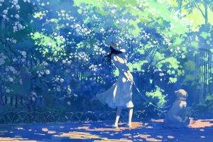 summer, White Dress, Anime Girls