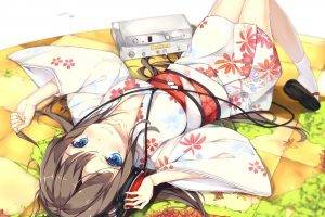 anime Girls, Headphones, Kimono
