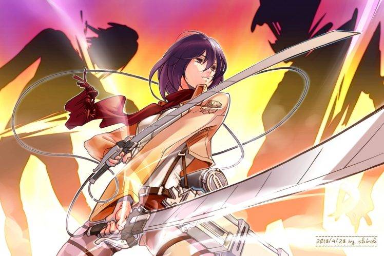 Shingeki No Kyojin, Mikasa Ackerman, Anime Girls HD Wallpaper Desktop Background