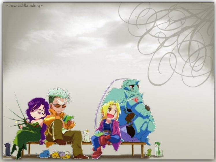 Elric Edward, Elric Alphonse, Cat, Lust HD Wallpaper Desktop Background
