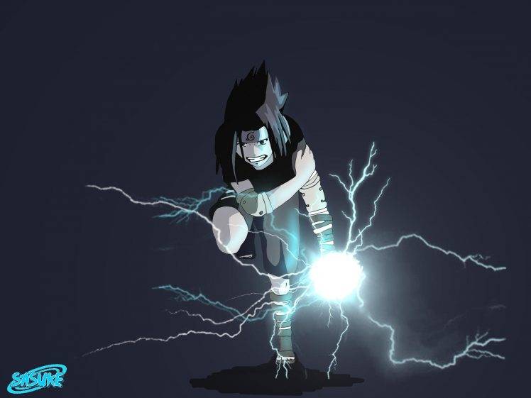 Uchiha Sasuke, Lightning HD Wallpaper Desktop Background