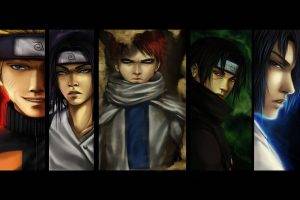 Naruto Shippuuden, Uchiha Itachi, Uchiha Sasuke, Gaara, Hyuuga Neji, Uzumaki Naruto, Panels