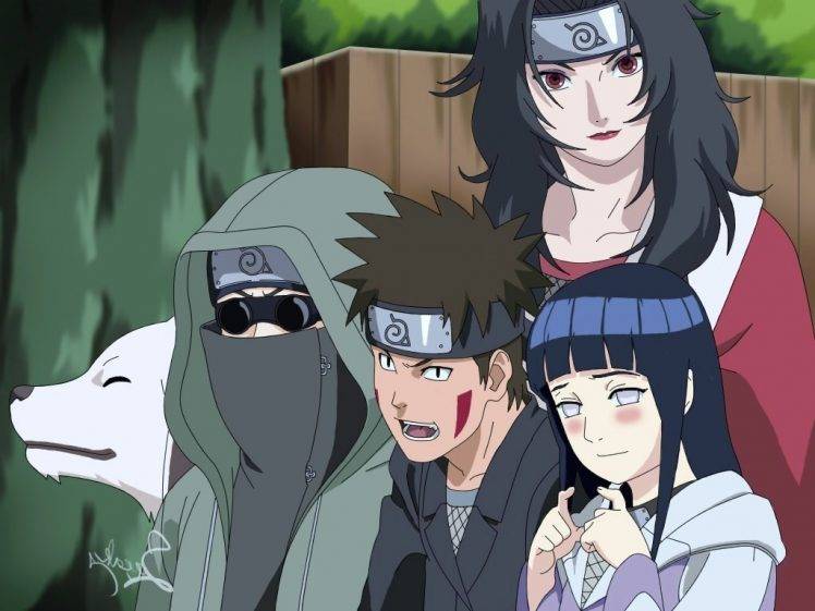 Naruto Shippuuden, Aburame Shino, Hyuuga Hinata, Inuzuka Kiba, Yuhi Kurenai HD Wallpaper Desktop Background