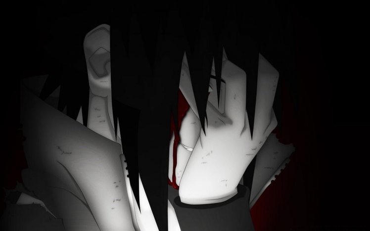 Uchiha Sasuke, Anime Boys, Naruto Shippuuden, Selective Coloring, Blood HD Wallpaper Desktop Background