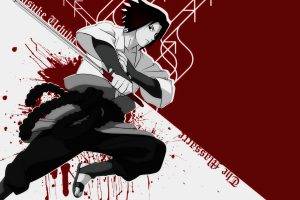 Uchiha Sasuke, Naruto Shippuuden, Paint Splatter, Arrows, Selective Coloring, Anime Boys