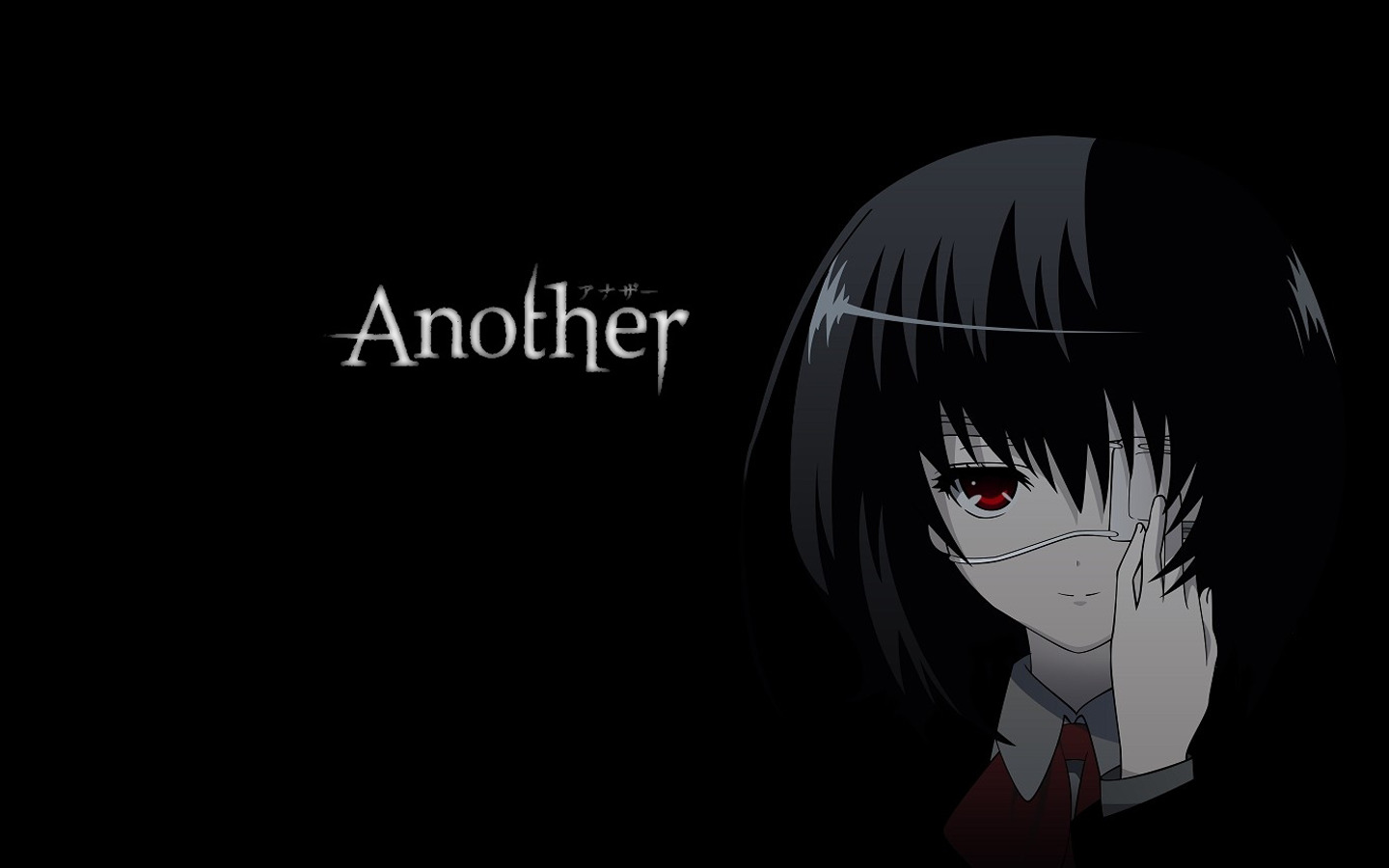 Another, Misaki Mei, Black, Anime, Red Eyes, Dark Hair, Eyepatches Wallpapers HD / Desktop and ...