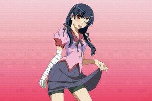 Monogatari Series, School Uniform, Anime, Anime Girls, Twintails, Kanbaru Suruga
