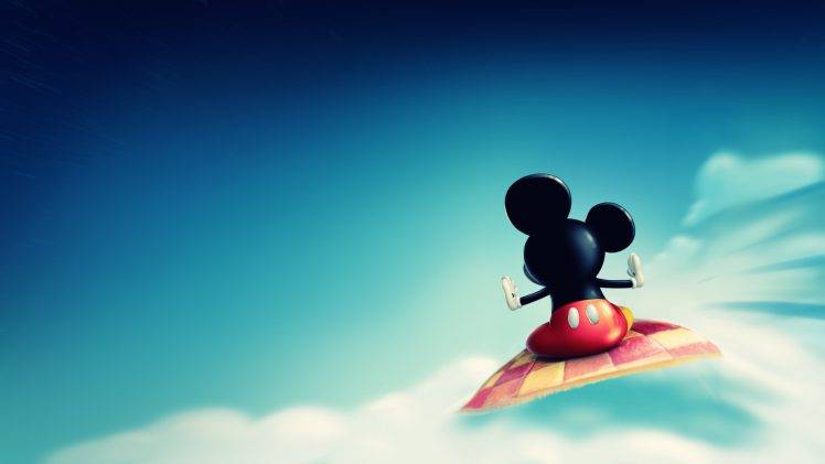 mickeys Carpet, Mickey Mouse, Disney, Clouds HD Wallpaper Desktop Background