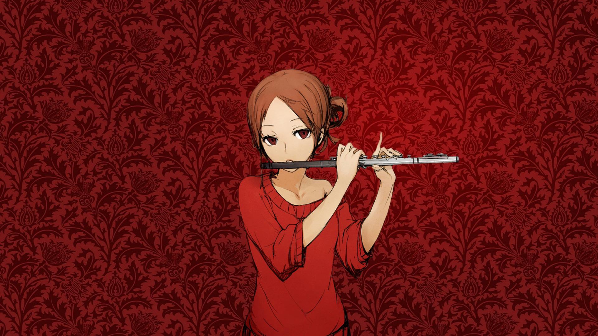 music, Orchestra, Anime Girls, Flute, Original Characters Wallpaper