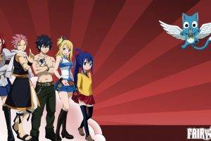 Fairy Tail, Scarlet Erza, Dragneel Natsu, Fullbuster Gray, Heartfilia Lucy, Marvell Wendy, Happy (Fairy Tail)